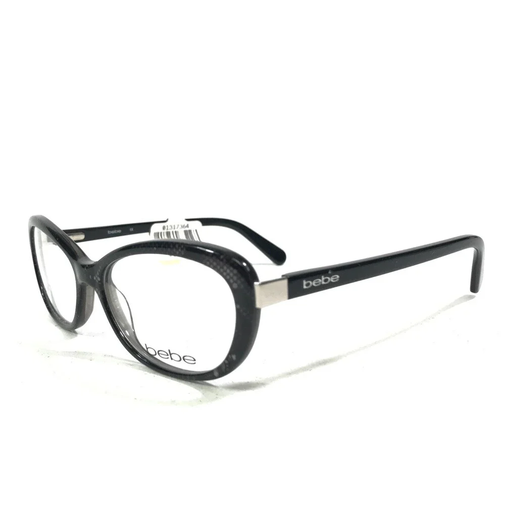 Bebe Eyeglasses Frames NECESSARY BB5097 JET 001 Black Cat Eye 52-15-135
